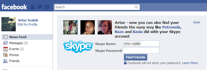 Facebook en Skype integreren